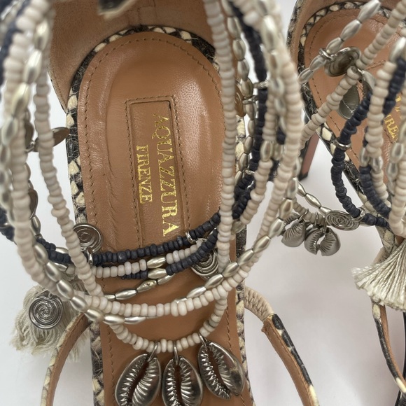 Aquazzura snake-embossed leather sandals